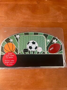 Personalized Sports Theme Name Plate for Bedroom Door - Chalkboard Style